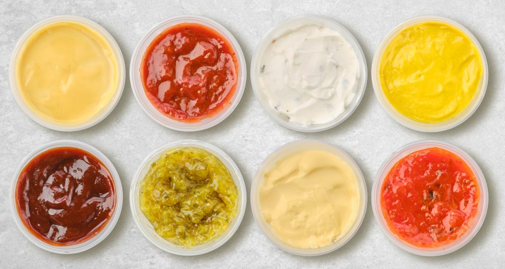 Assortment of sauces and dressing