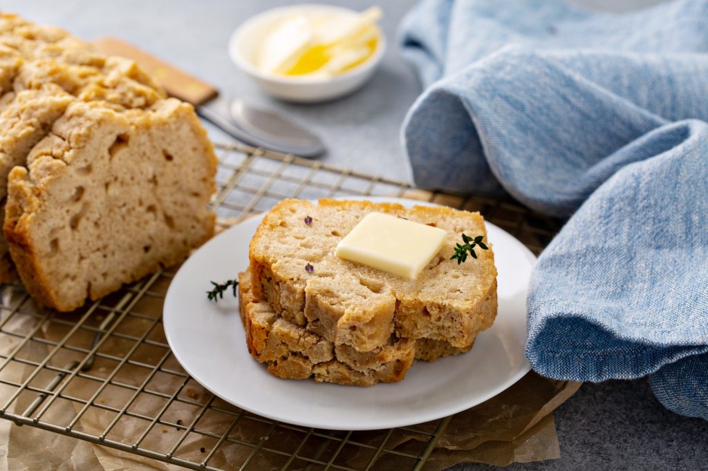 Beer bread on a cooling rack